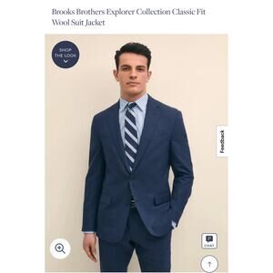 Brooks Brothers Explorer Collection classic fit wool suit jacket sz 44R gray